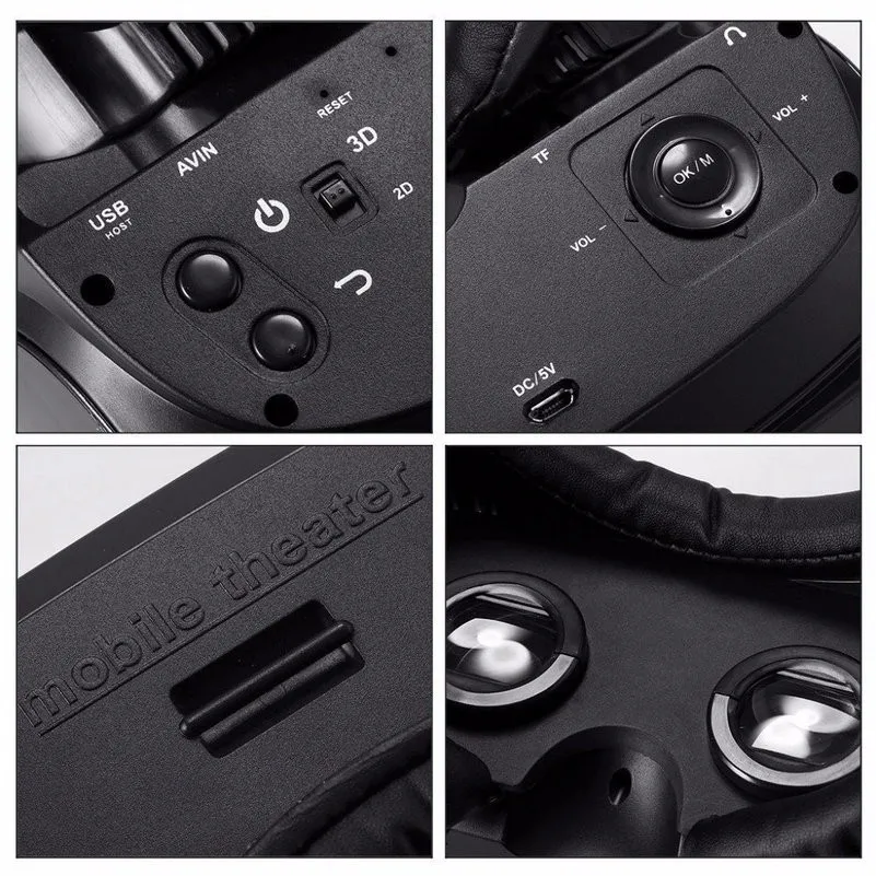 HMD-518 VR Glasses Virtual Reality Headset Screen 1080P 3D Video Movie Game Glasses Private Mobile Cinema Personal Theater Game Movie + 8G TF Ca