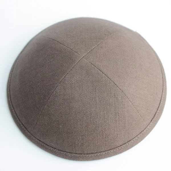 Льняные kippot еврейские Yarmulke Kippah Kippot 17 см Череп шапки для мероприятий с вышивкой - Цвет: Коричневый