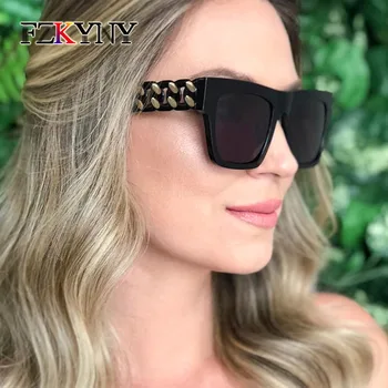

FZKYNY New Fashion Square Sunglasses Women Brand Designer Oversize Rivet Frame Sun Glasses Luxury Black Eyewear Shopping Goggles