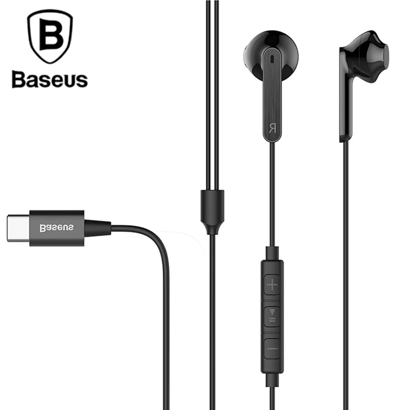 

Baseus USB Type C Earphone Stereo Sound Wired Earphone For Phone Type-C Earpiece fone de ouvido With Mic For Xiaomi Samsung S9