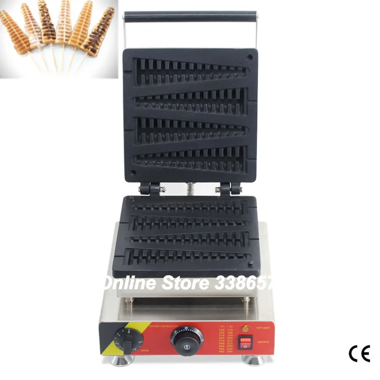 

220V/110V electric stainless steel commercial use fish lolly waffle maker machine waffle on a stick kitchen appliance
