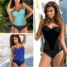 ESSV цельный черный сетчатый купальник размера плюс, женский купальник, сексуальный мягкий летний купальный костюм, пляжная одежда, Maillot De Bain, боди