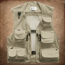 Мужской повседневный тактический сетчатый жилет с несколькими карманами для камер, мужской модный жилет, мужской Рабочий жилет, армейский военный жилет без рукавов для мужчин