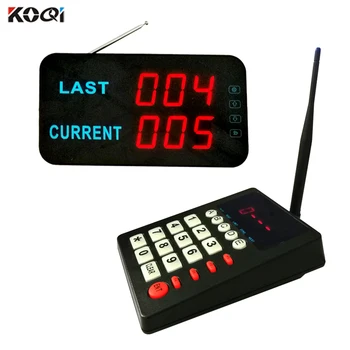 

Queue Manage Display System Wireless Calling System 2pcs Keypad Transmitter 1 Number Screen for Bank Service Center