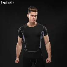 Компрессионная Мужская футболка для фитнеса, футболка для бега, Мужская футболка для пробежки, для спортзала, спортивные футболки для тренировок, новинка, короткий рукав