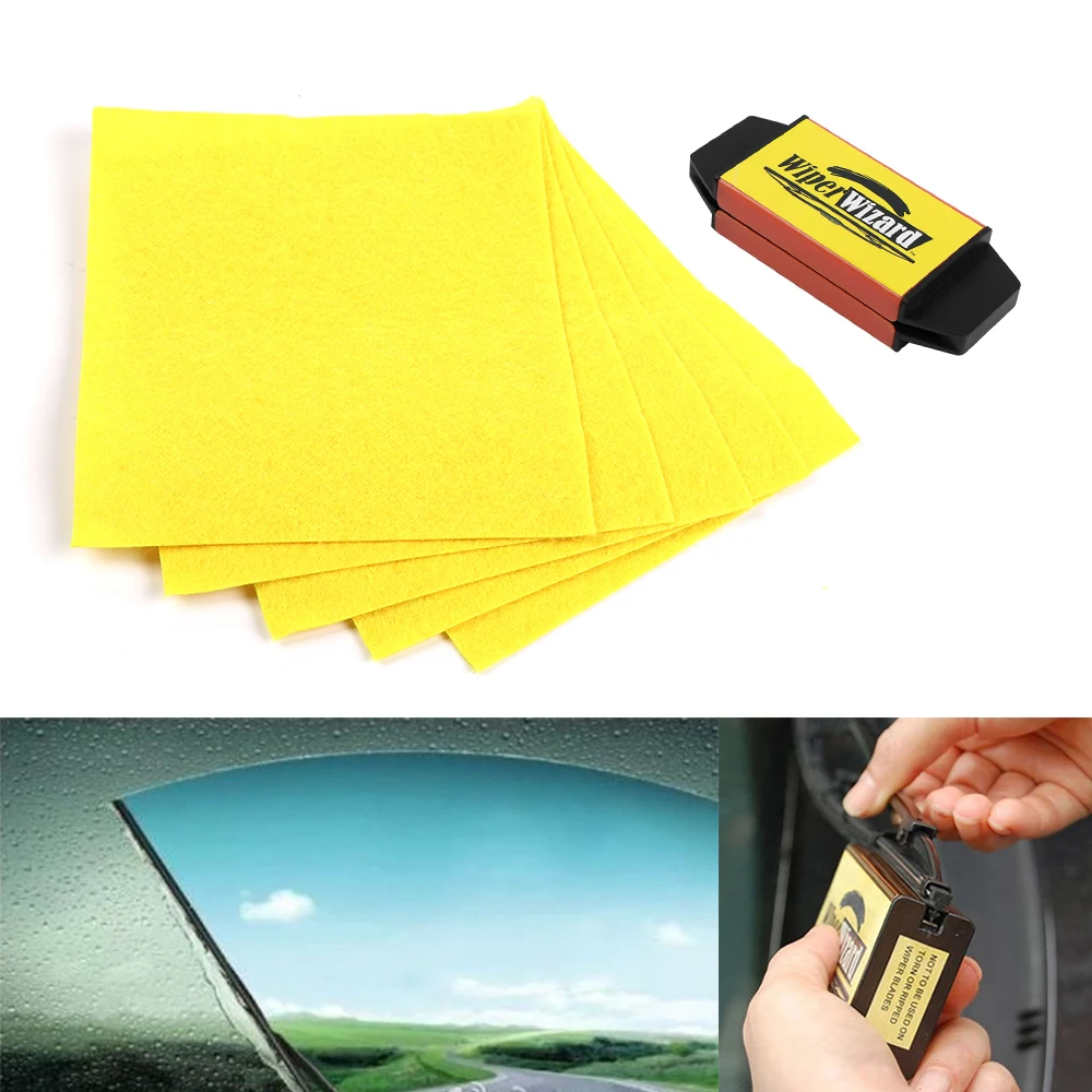 1Set Car Universal Wiper Cleaner Windshield Wiper Blade Restorer with 5