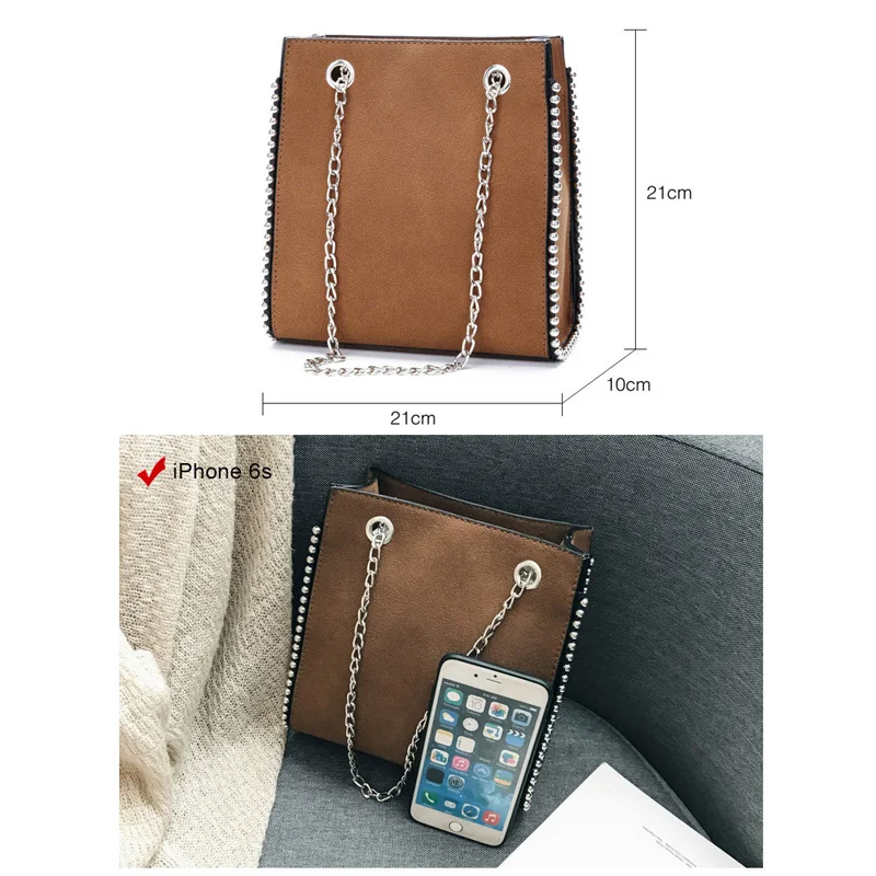

2018 New Luxury Pu Leather Rivet Casual Fashion Women's Shoulder Messenger Bag High-end Hign Capacity Handbags