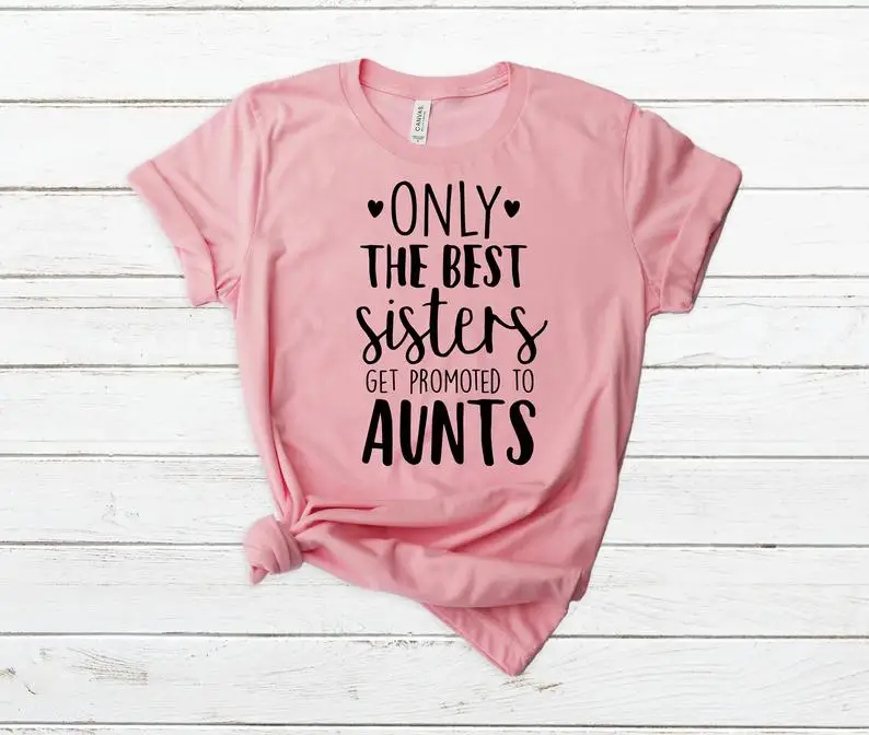 Skuggnas/Новое поступление, только лучшие сестры, футболка Auntie shirt, подарок для сестры, футболка, Прямая поставка - Цвет: Pink