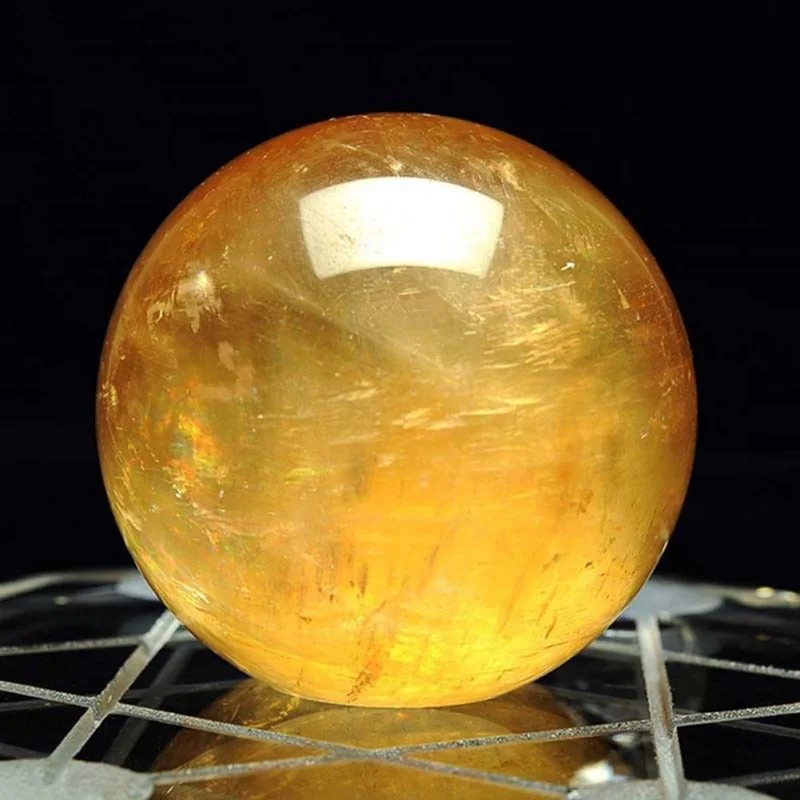 40 мм натуральный кристалл цитрина шар кварцевый стекло исцеляющий драгоценный камень шар сферы Fengshui украшение ремесло фото реквизит