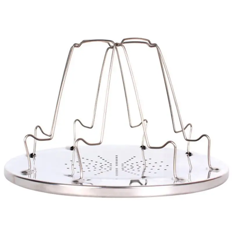 De acero inoxidable plegado tostadora Rack bandeja pan cocina soportes de herramientas de Camping al aire libre patio trasero pliegues de placa de cena de cocina