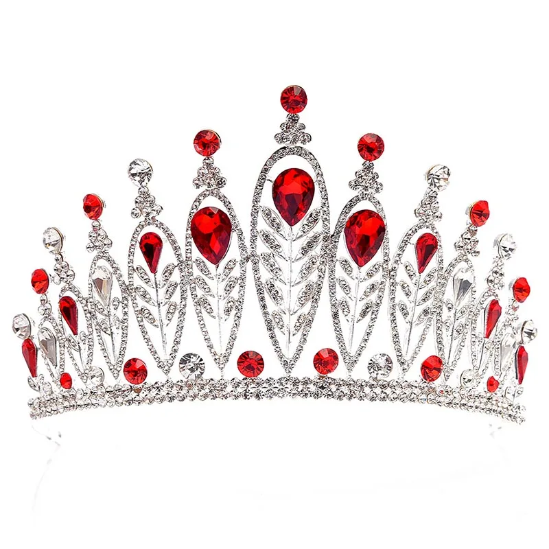 

Luxury Baroque Rhinestone Handmade Bridal Crown Tiaras Silver Crystal Noiva Diadem Jewelry Wedding Bride Hair Accessories VL