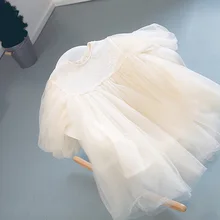 Многослойное платье принцессы для маленьких девочек с фатиновой юбкой и Винтажное с рукавами-фонариками Вечерние Нарядные свадебные платья