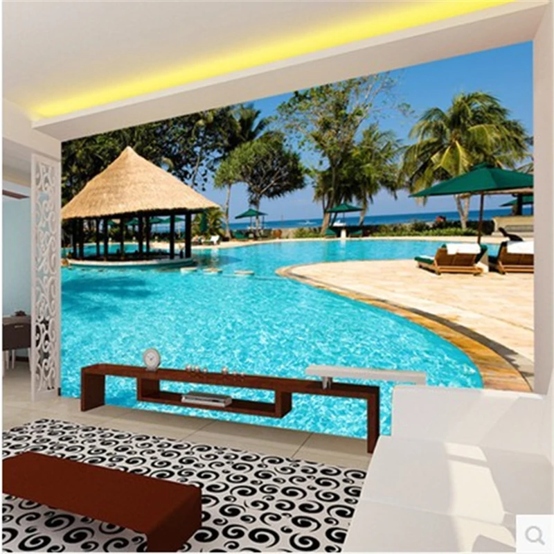 

photo wallpaper Large hd 3D flooring murals wallpaper for walls 3 d tv living room wall paper tropical mural for living room