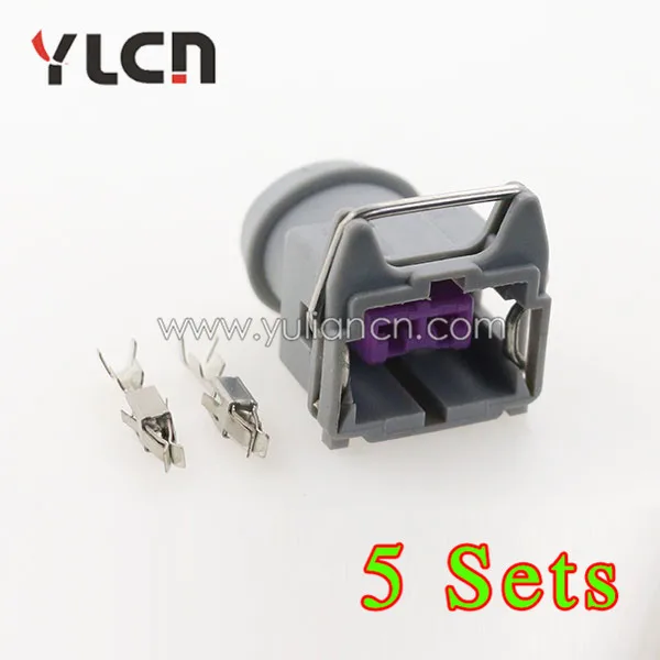 

Free Shipping 5 Sets 2 Pin Grey Female Sensor Connector Sealed Auto Connector