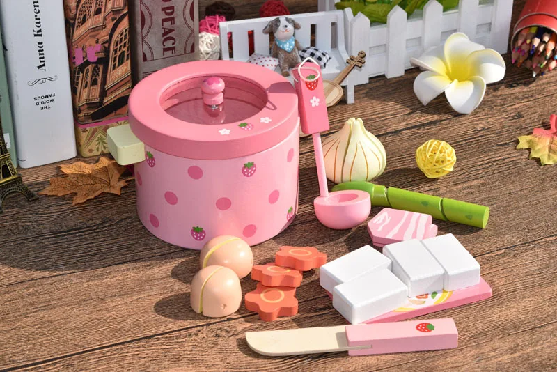Бесплатная доставка! Детские игрушки супер мило моделирование растительное горячий горшок розовый ребенок претендует игрушки деревянные