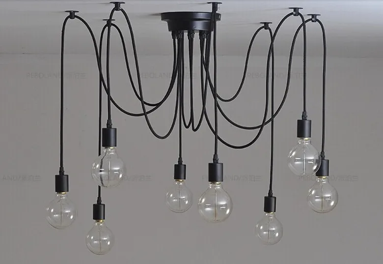 Vintage Nordic Spider Pendant Lamp Multiple Adjustable Retro