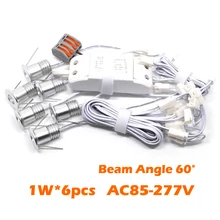1 Вт* 6 шт./комплект мини 1 Вт Светодиодный прожектор магазины отель KTV звездный свет AC85-277V встраиваемый потолочный светильник