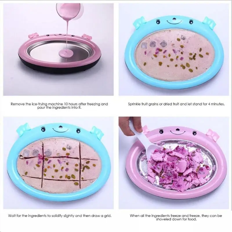 

Mini Cartoon Ice Cream Maker Fried Yogurt Machine Summer Cool Ice Make Ice Cream Roll Machine Support for Dropshipping