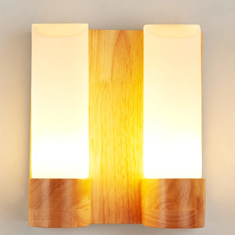 Современные скандинавские деревянные Бра Настенные светильники Led Wandlamp стекло