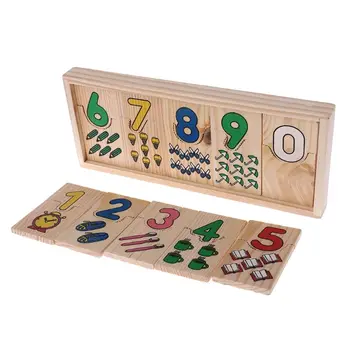 

Wood Numbers Colors Shapes Match Toys Set Kids Brain Teaser Early Educational Intelligence Development Exercise Tool Gift