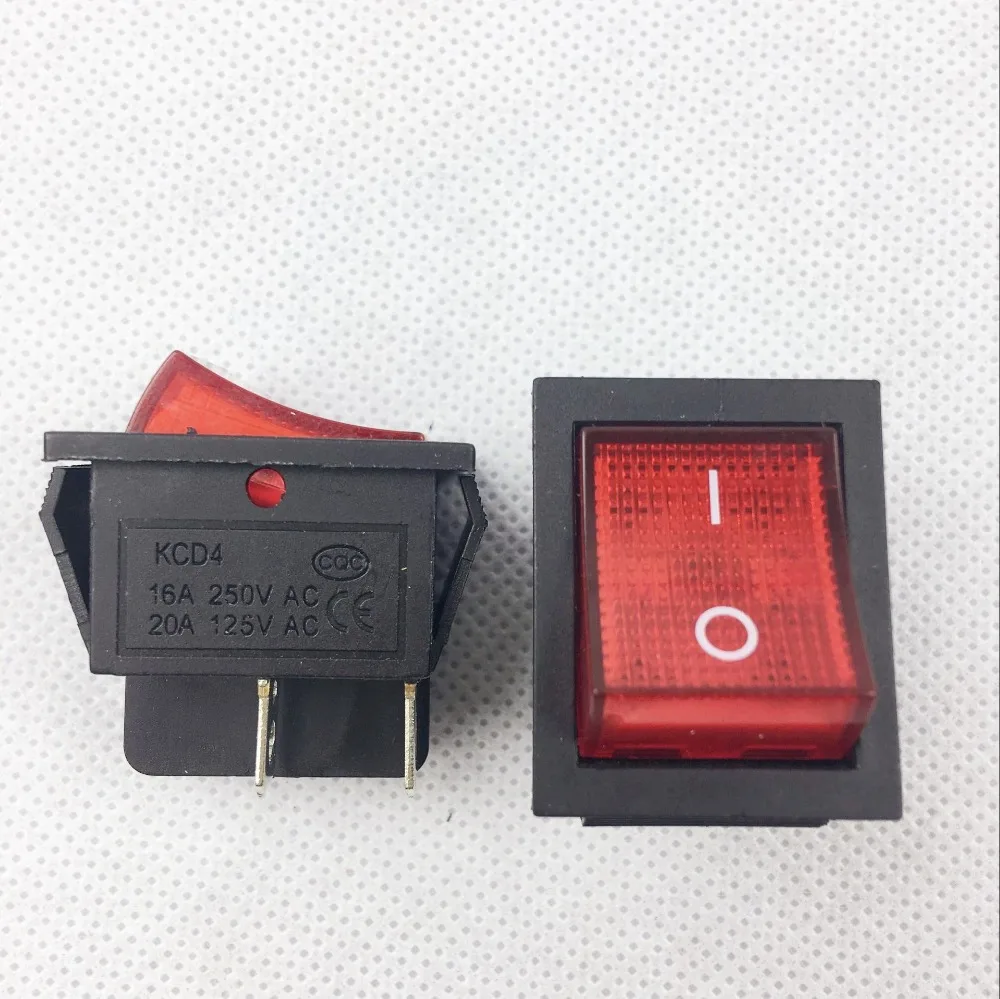

1PC KCD4 boat rocker switch power switch 4 feet with light Mounting Size 22mm*18mm 20A 125V AC 16A 250V AC