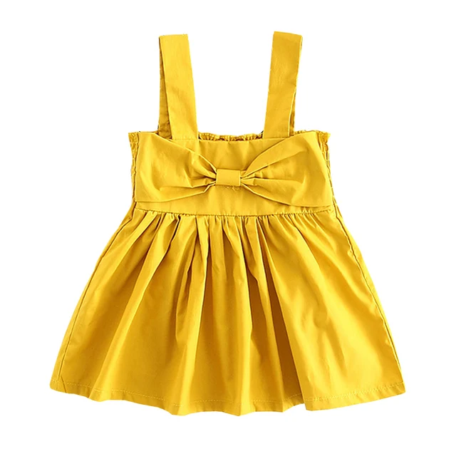 Kids Summer Dress Yellow Color Princess Dress Girls costumes Cute
