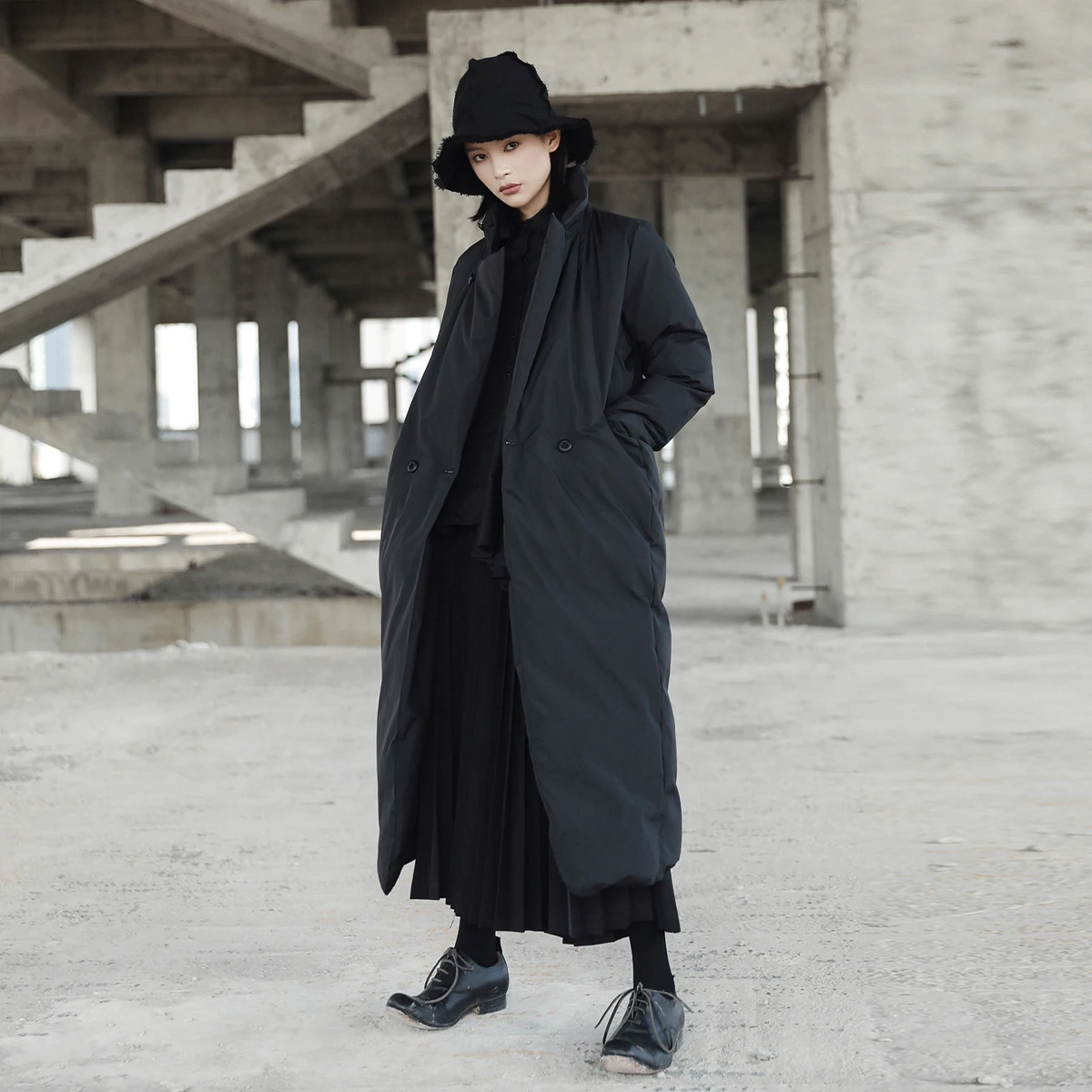 Manteau rembourré Noir Grande eam Manches Coton De Nouveau Black Couleur 2019 À Solide Longues Jd16 Montant Taille Évent Marée Col Mode Printemps Femmes 7qOa6wvq