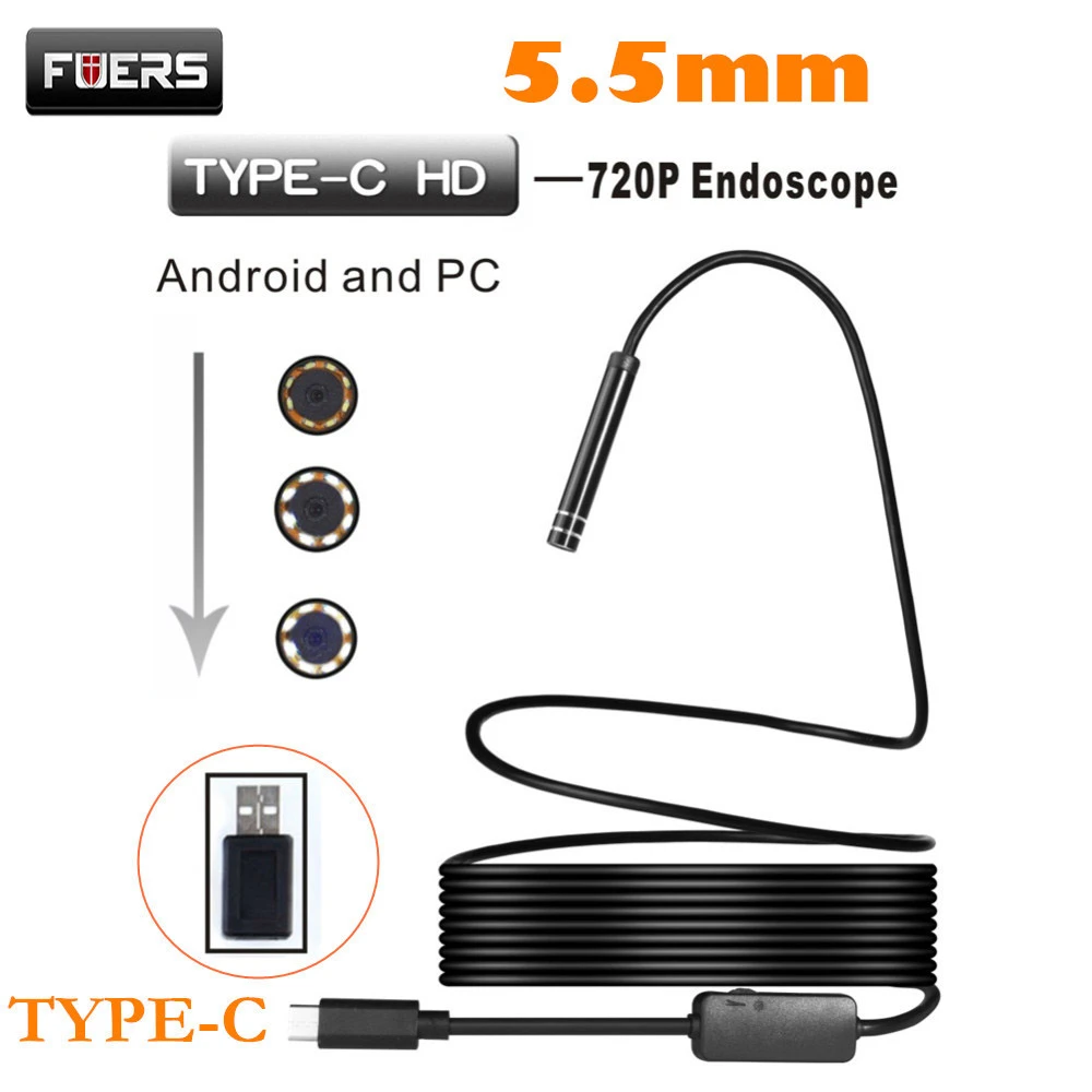 Black Waterproof Endoscope Inspection Camera for Tpye-c and Android and PC RWQ Black Waterproof Endoscope Inspection Camera for Tpye-c and Android and PC RWQ