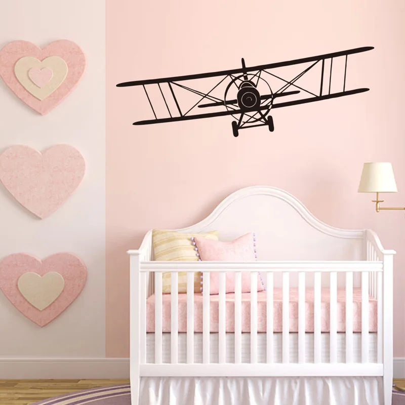 Retro Gleiten Flugzeug Wand Aufkleber Fur Kinderzimmer Hintergrund Dekoration Wandbild Tapete Kunst Decals Air Flugzeug Hause Aufkleber Aliexpress