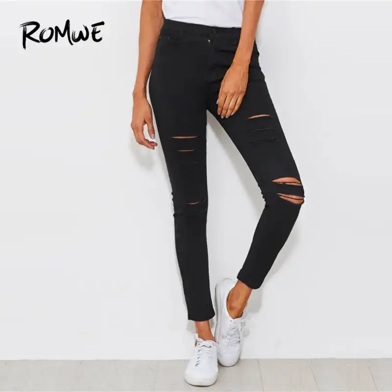 romwe ripped jeans