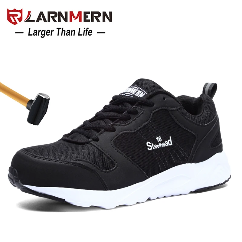 

LARNMERN Men's Steel Toe Work Safety Shoes Anti-smashing Anti-puncture Breathable Lightweight Construction Protective Footwear