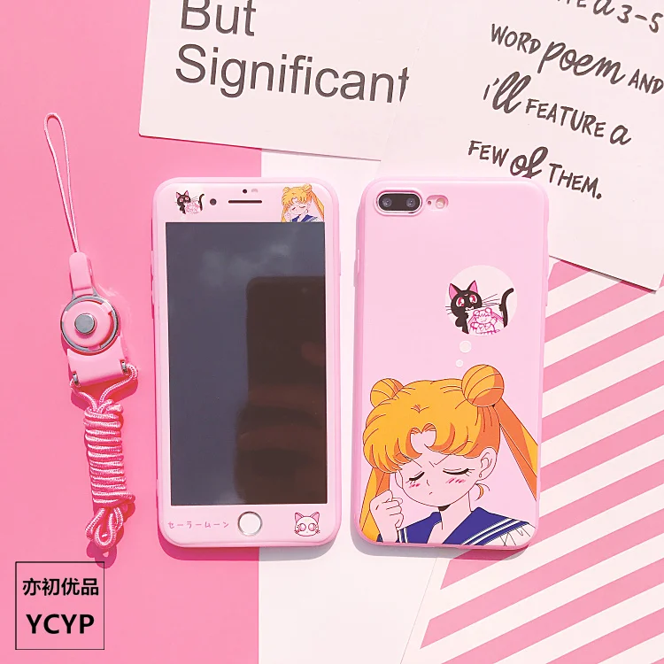 Чехол для iphone XS Max Sailor Moon+ пленка для экрана из закаленного стекла, Чехол для карт Sakura для iphone X XR 6 6 S 7 plus 8 8 plus