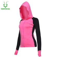VANSYDICAL женские куртки с капюшоном Спортивная для йоги и бега тренировочная спортивная одежда светоотражающий фитнес тренировки куртка с капюшоном длинный рукав