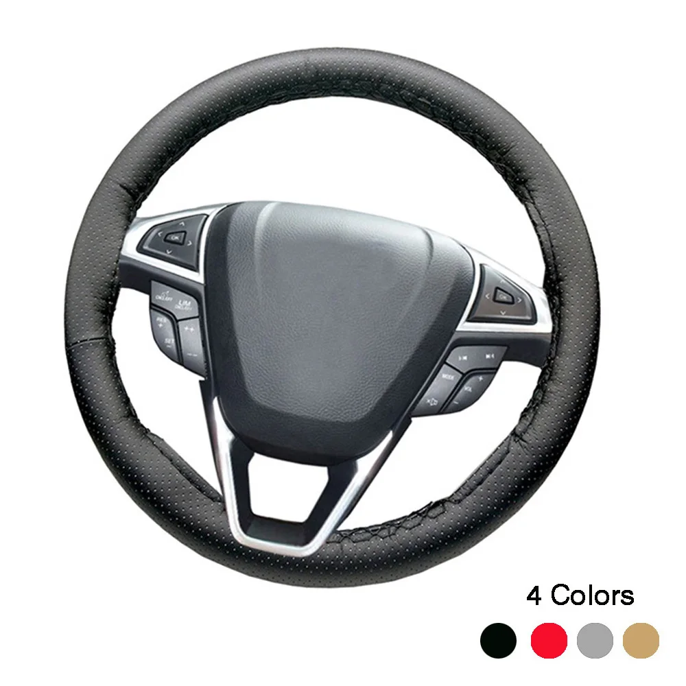 CNIKESIN 1PCS Car Universal DIY Steering Wheel Hubs Cover Needles and Thread Artificial leather styling | Автомобили и мотоциклы