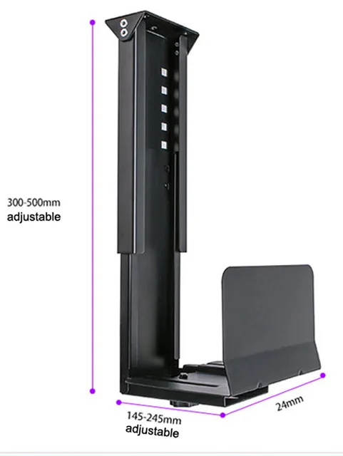 Universal PC Case Holder Under Desk Wall Side CPU Stand Adjustable Computer Main frame Hanger Host Box Stand Bracket Rack Tray