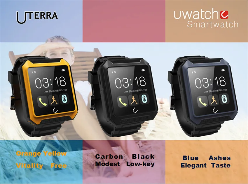 

IP68 Waterproof/Dustproof/Drop resistance Bluetooth smartwatch android U terra for iphone 6/5s/4s samsung s4/s5/note/huawei/Sony