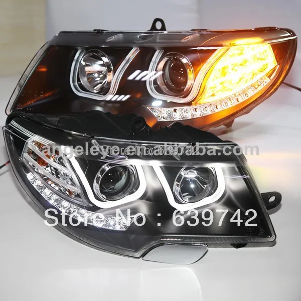 

For Skoda Superb LED U Style Angel Eyes Headlight with Bi Xenon Projector Lens 2009-2013 year LD