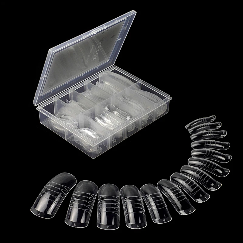 

Fake Nails Molds Dual False Nail Art Tips Clear Acrylic For Nails Guide Mold Builder Manicure UV Gel Extension Tools for Polygel