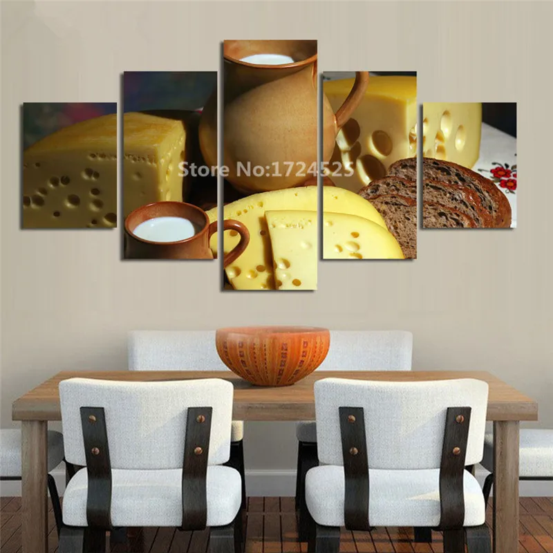 5Pieces-set-Bread-And-Food-And-Cup-Of-Modern-Canvas-Print-Painting-Wall-Art-Picture-For (1)