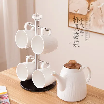 Креативный Домашний набор для воды, керамический чайный сервиз, набор в скандинавском стиле, простая чашка с чайником, чайный сервиз - Цвет: 03 Tea Set
