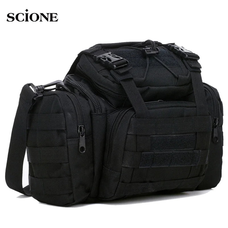 Military Tactical Waist Bag Molle Sports Shoulder Bag Waterproof Oxford Camping Travel Hiking Trekk