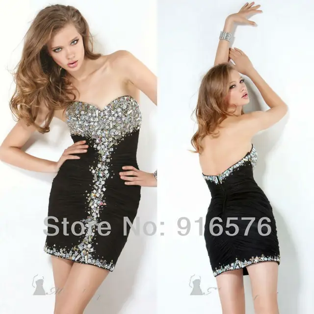 Black Sweetheart Neckline Cocktail Dresses