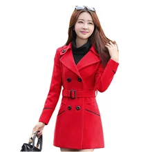 Отложной воротник Чистый цвет Для женщин шерстяная куртка Новая Теплая Верхняя осень-зима Досуг Для женщин шерстяная куртка M-XXXL SES395