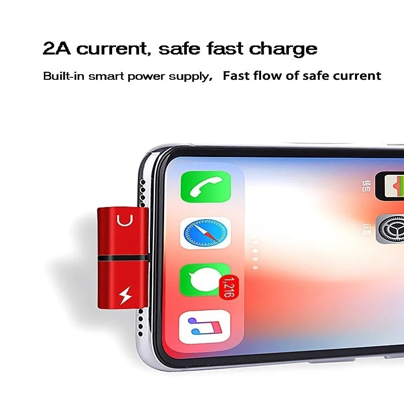 Auxiliary Dual Port Dual Jack Earphone Converters For iphone XS Max 7 8 Portable 2-in-1 Splitter Charger Audio Headphone Adapter Auxiliary Dual Port Dual Jack Earphone Converters For iphone XS Max 7 8 Portable 2-in-1 Splitter Charger Audio Headphone Adapter