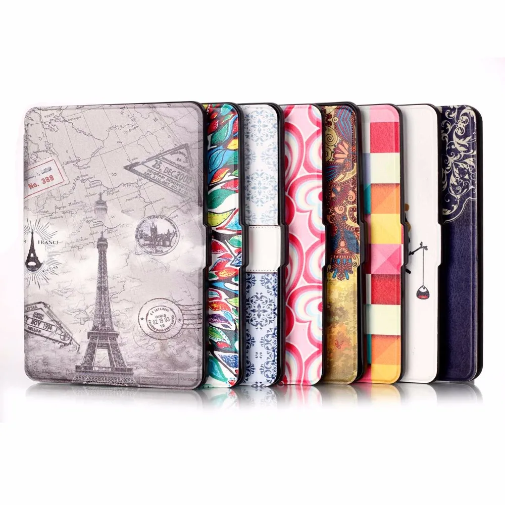 

GOOYIYO - Painting Case For Amazon Kindle Paperwhite Ereader 2012 2013 2015 Magnet PU Leather Case Cover Tablet Slim Shell