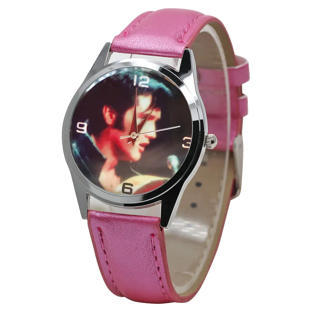 Artículo caliente Reloj deportivo clásico de dibujos animados para niños, pulsera informal de cuero rosa con movimiento de cuarzo eKoVZp1x