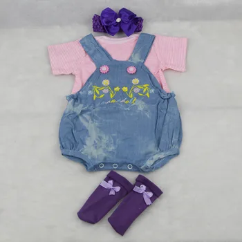 

Wholesale 4pcs/set Cheap Baby Doll suit 20-23inch suspender clothes Reborn new design beautiful dolls accessories toy gifts