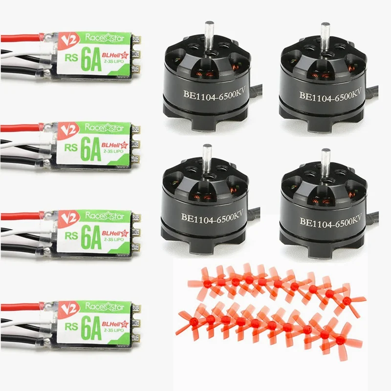 Высокое качество racerstar RS6A V2 Blheli_S 2-3 S ESC и DYS BE1104 6500KV бесщеточный Двигатель с 1935 5 blade