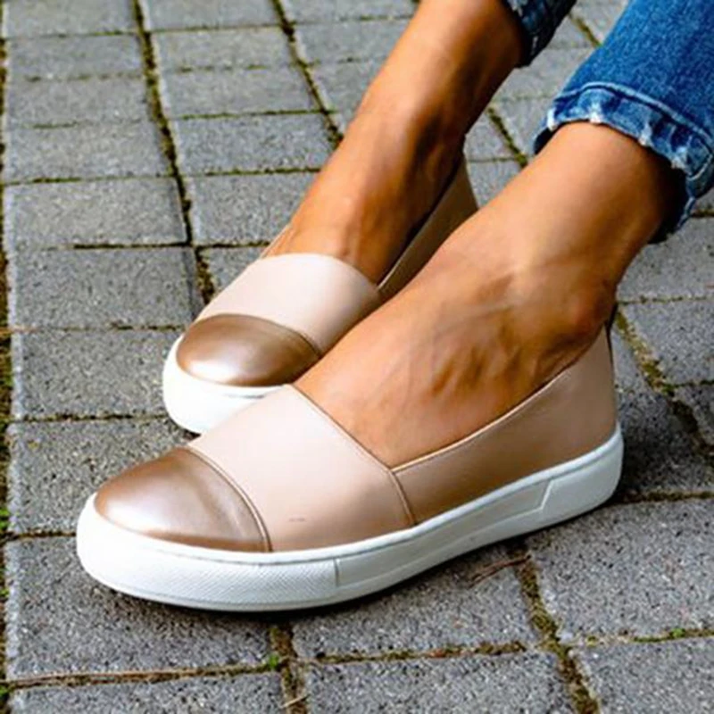 

WENYUJH Spring Women Leather Loafers 2019 Slip-on Ballet Flats White Black Shoes Woman Slip On Loafers Boat Shoes Moccasins