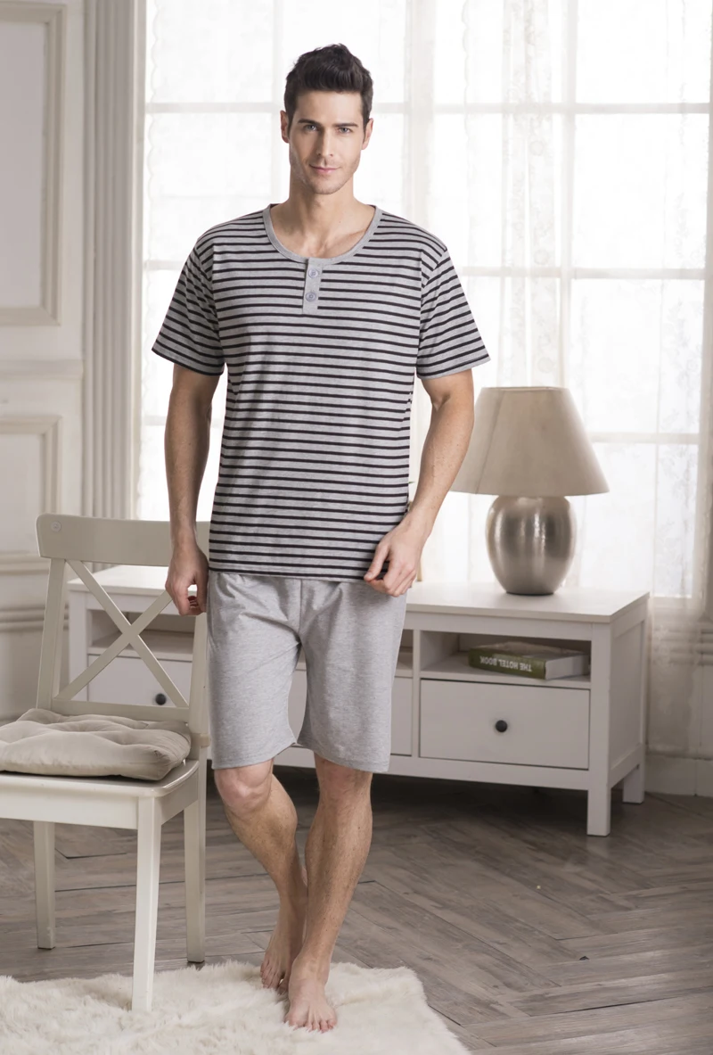 Buy Free shipping 2015 Men's Summer Pajamas Stripe